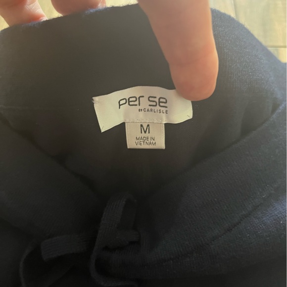 $328 PER SE by CARLISLE Cashmere Blend Knit Jogger Drawstring Pants Ankle Zip M - Picture 6 of 14